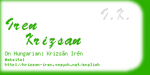 iren krizsan business card
